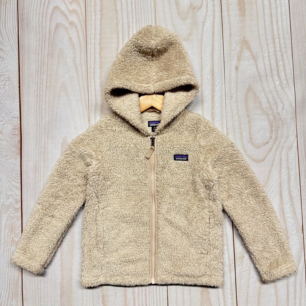 Patagonia Los Gatos Hoody Girls XS 5-6 Sherpa Pile Fleece Jacket Shroom Taupe